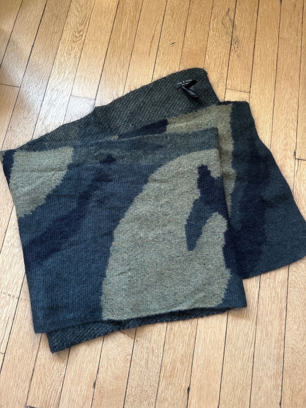 rag & bone merino wool camo scarf
